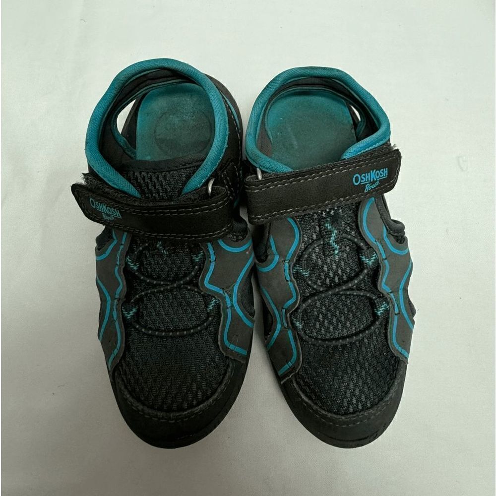 OshKosh B'Gosh Toddler Boy Sport Sandals Black Blue Hook Loop Outdoor‎